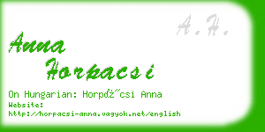 anna horpacsi business card